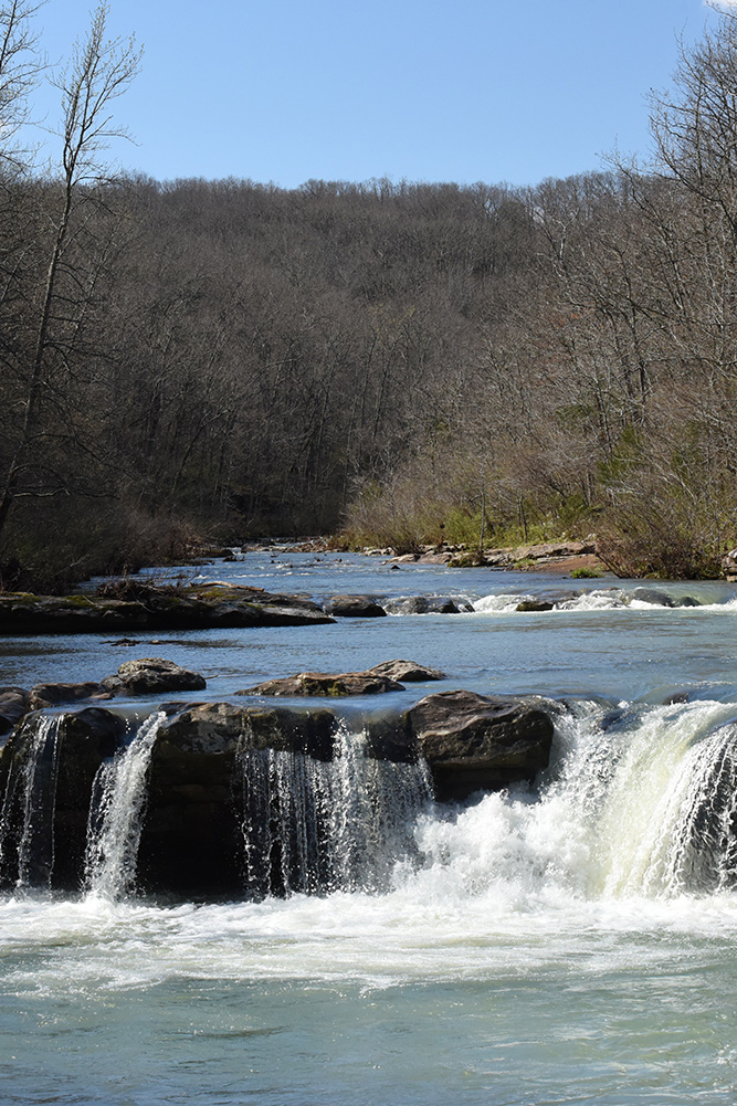 Kings River Falls on a sunny day.