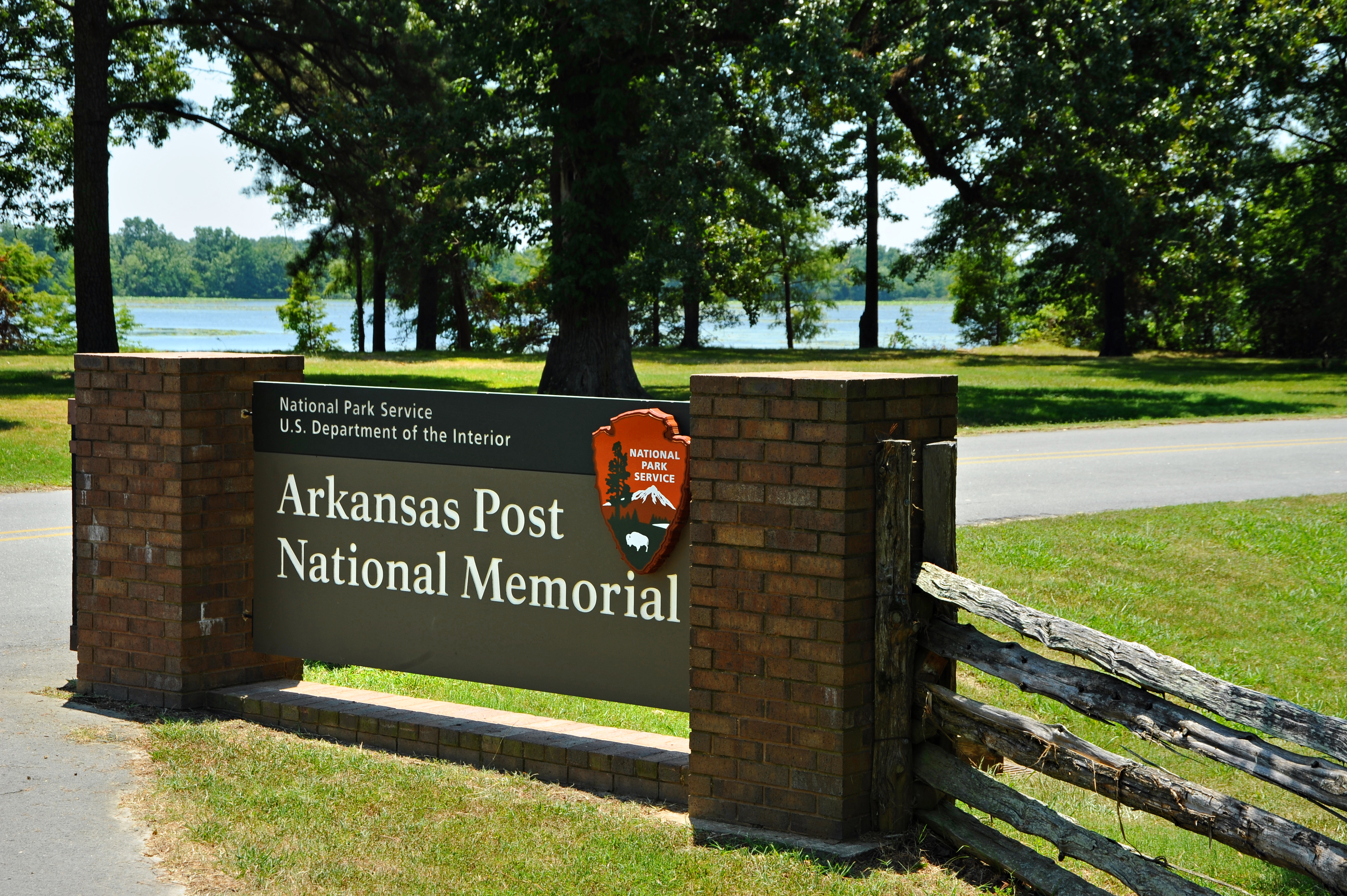 Arkansas Post National Memorial Sign at the Arkansas Post site