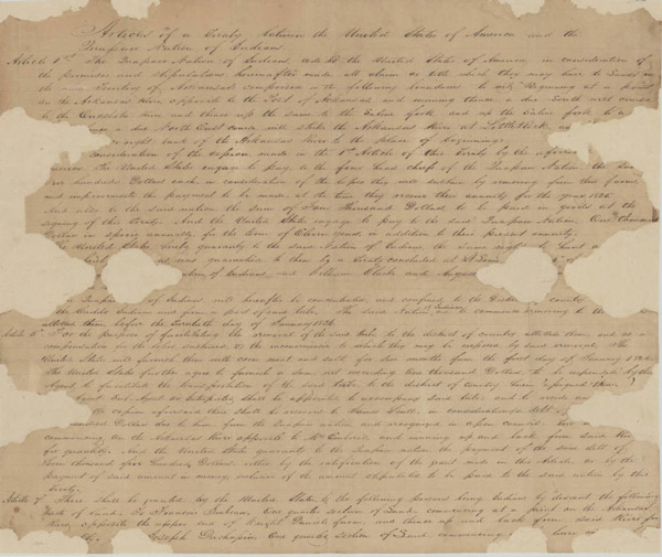 Scanned copy of the original Quapaw Treaty of 1824.