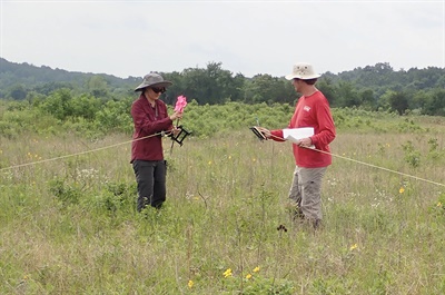 Delineating a plot Survey plot at Cherokee