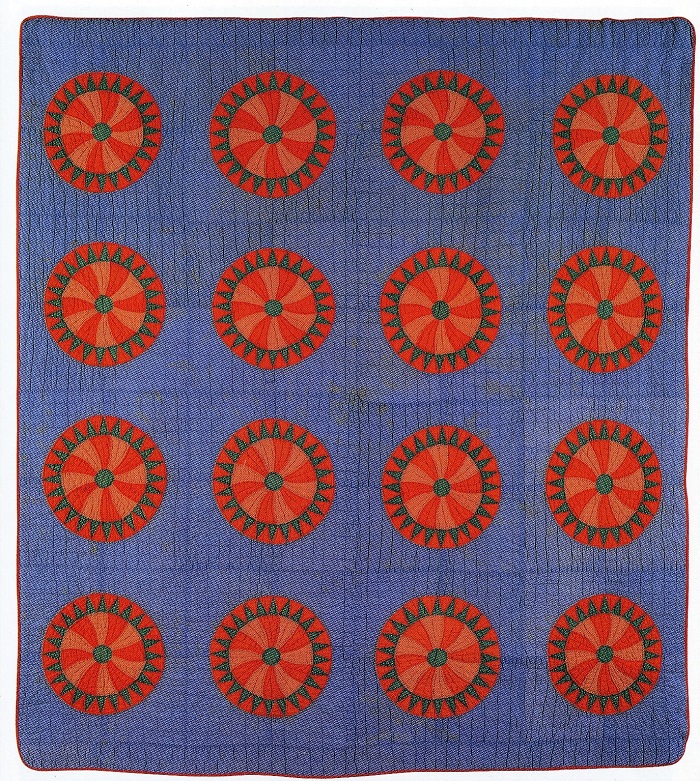 The Rising Sun quilt was made by Beulah Smith of Paragould, Arkansas in 1924. 