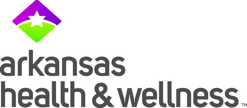 arkansas health and wellness logo pink and green diamond shape with star