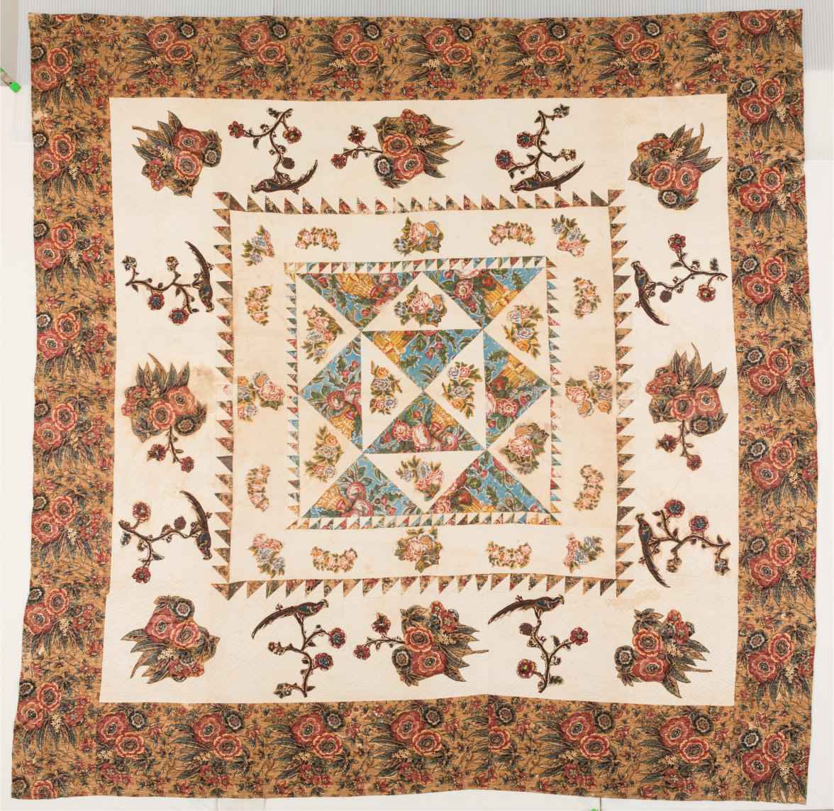floral decorative quilted throw