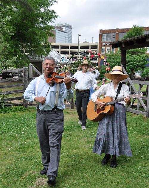 two people playing instruments