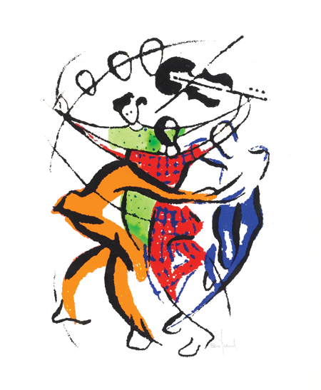 Drawing of dancers