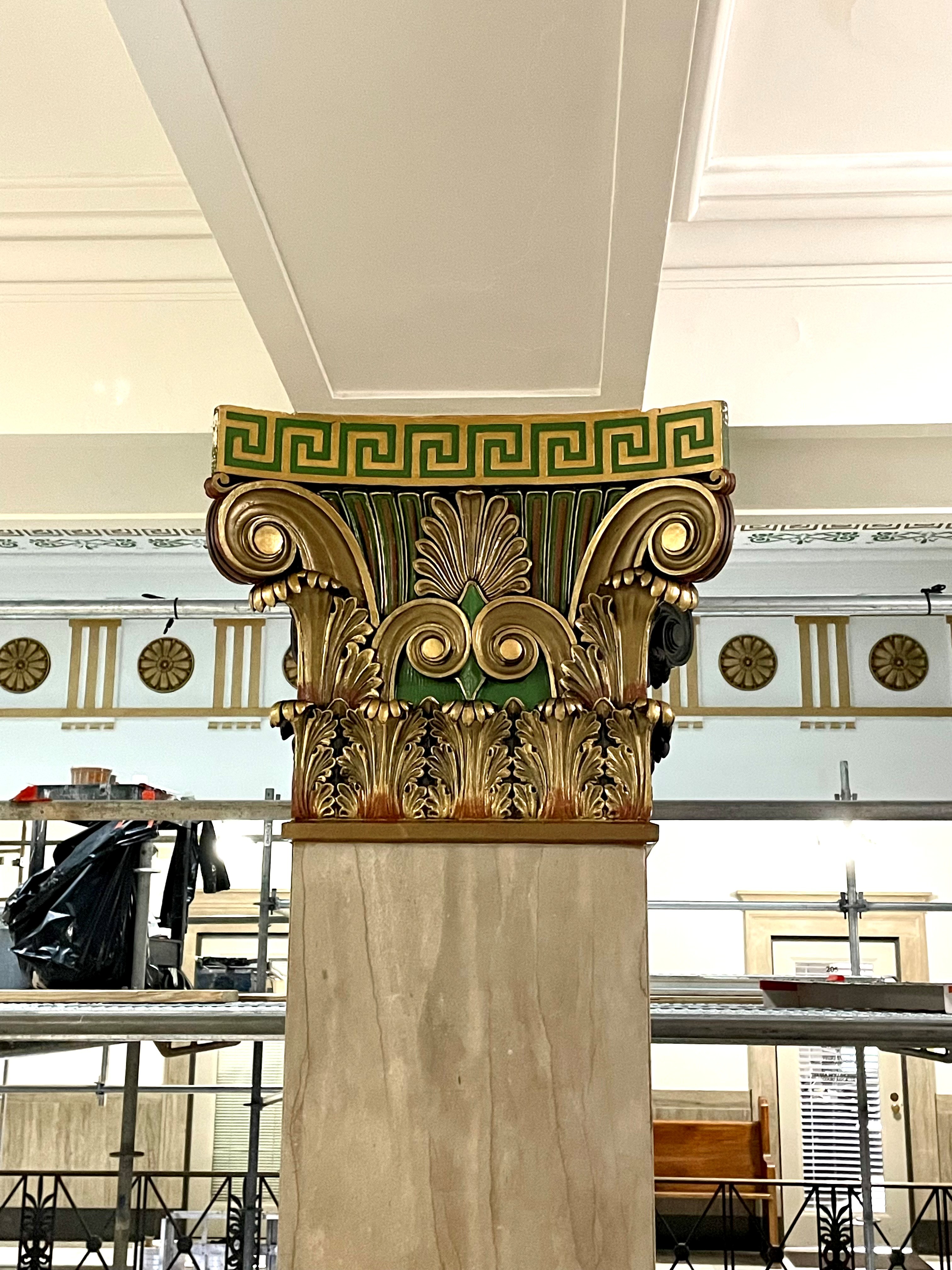 Union County Courthouse capital after restoration Union County Courthouse capital after restoration
