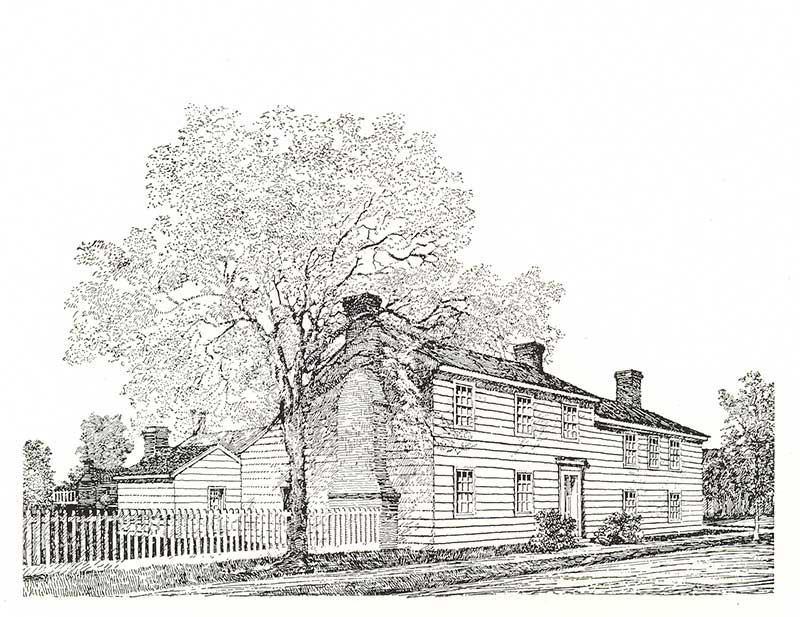 Drawing of Hinderliter Grog Shop