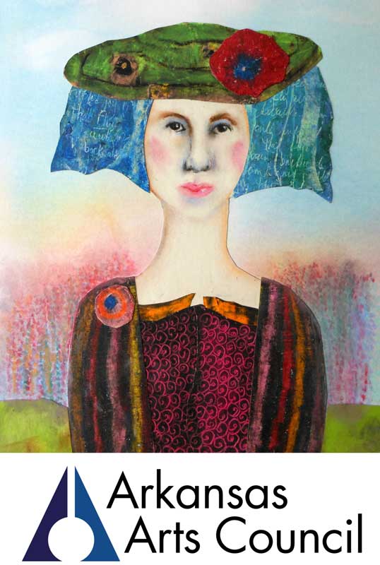 She Wore Sonnets in Her Hair, cut paper and pastel by  Kathy Attwood.