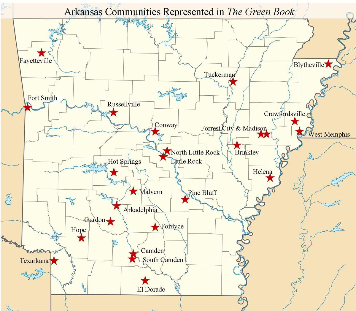 Locations in Arkansas in the Green Book
