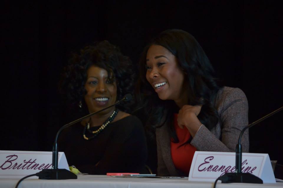 womenlaughingandtalkingintomicrophone